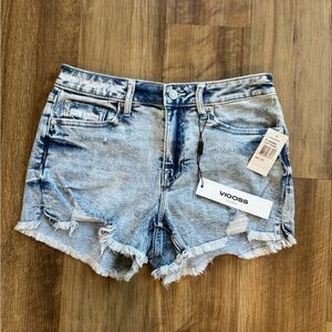 Vigoss Women's Light Blue Frayed Jean Shorts, NWT